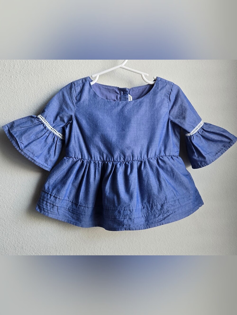 Janie and Jack Soft Blue Peplum Top, Sz 2T